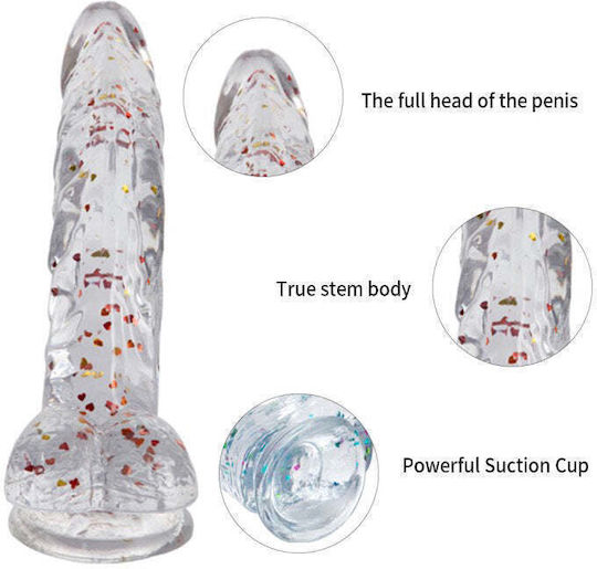 Ρεαλιστικό Dildo με Βεντούζα Διάφανο