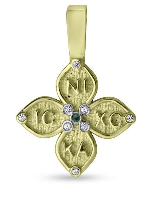 CHrysolithos Charm Филахто Константинато с Камъни от Жълто Злато 14К със Зиркон КР3083