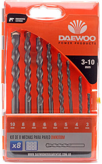Daewoo Betonbohrersatz Zylindrischer Schaft 8 Stück 10 8 8 6 6 5 4 3 Mm