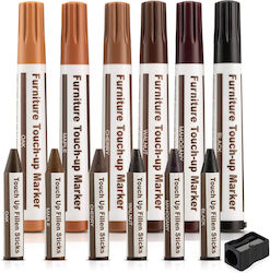 Set 12 Pieces Furniture Floor Scratch Correction Repair Zola 6 Markers 6 Pencils Sharpener Abrasion Wash Resistant Set 12 Pieces Furniture Floor Scratch Correction Repair Zola 6 Markers 6 Pencils Sharpener Abrasion Wash Resistant