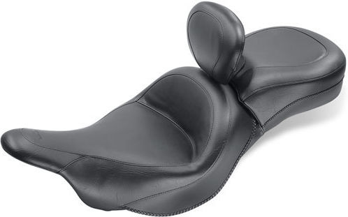 Mustang Motorcycle Saddle Double Driver Passenger Kawasaki 09-20 Vulcan 1700 Voyager 09-14 Vulcan 1700 Nomad Mustang 1 Piece 2-up Wide Touring Vintage Seat Plain Black