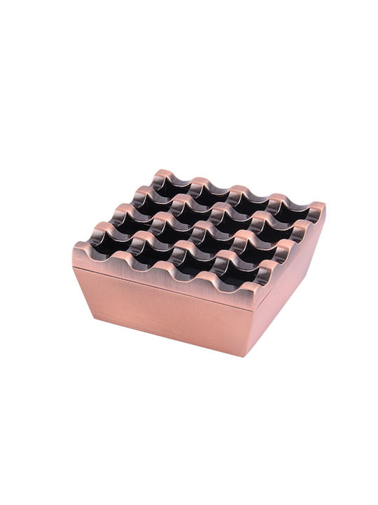 Aschenbecher Winddicht Quadratisch 9x9 cm Zink Antik Bronze Schwerer Tastatur Gtsa 52-6122 Sss