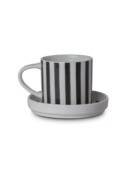 Estia Hand Lines Mug from Porcelain Black 300ml