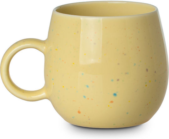 Estia Speckle Pop Κούπα από Πορσελάνη Κίτρινη 480ml