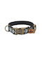 Dog Collar Tribal Urban Adjustable Fabric Collar Bailu S 28 44cm Width 2cm Light Blue