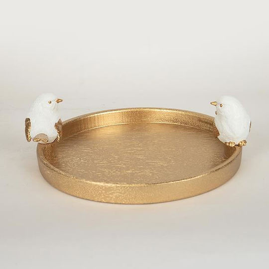 Set Decorative de Platouri Din lemn Albe 2buc 30.9x28x9.5buc