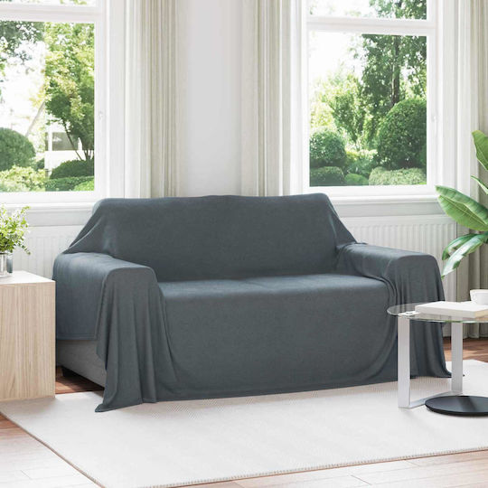 vidaXL Cuverturi Pentru Canapea De Fotoliu P280xL210cm Gri Închis vidaXL Cuverturi Pentru Canapea De Fotoliu P280xL210cm Gri Închis