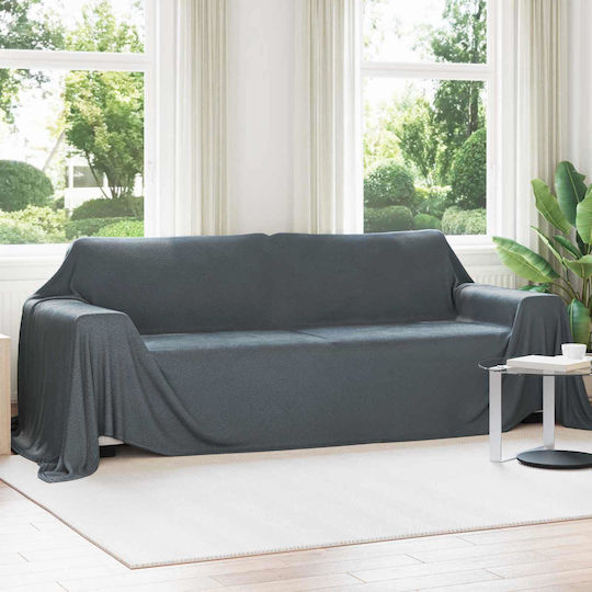 vidaXL Cuverturi Pentru Canapea 3 Locuri P350xL270cm Gri Închis vidaXL Cuverturi Pentru Canapea 3 Locuri P350xL270cm Gri Închis