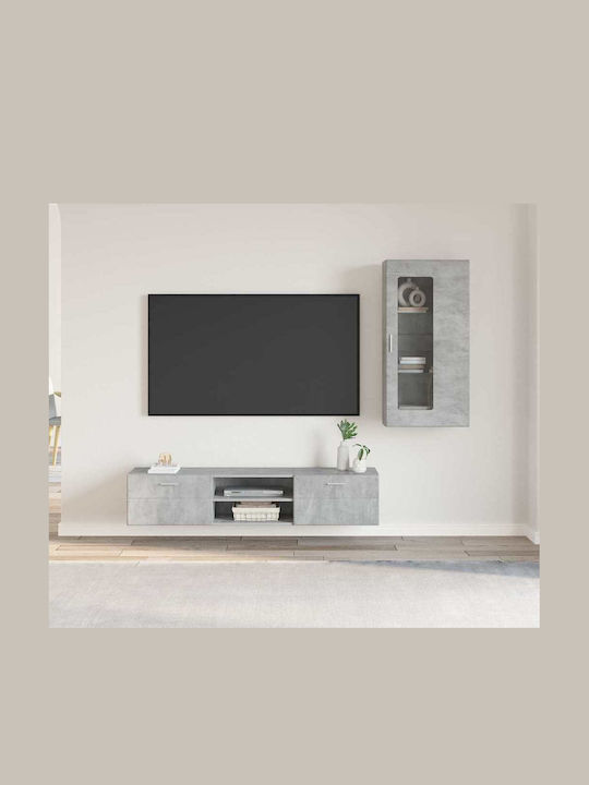 Wohnzimmer TV-Einheit Grau M150xB39xH30cm
