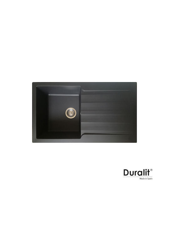 Duralit Ένθετος Νεροχύτης από Συνθετικό Γρανίτη Μ86xΠ50cm Γκρι
