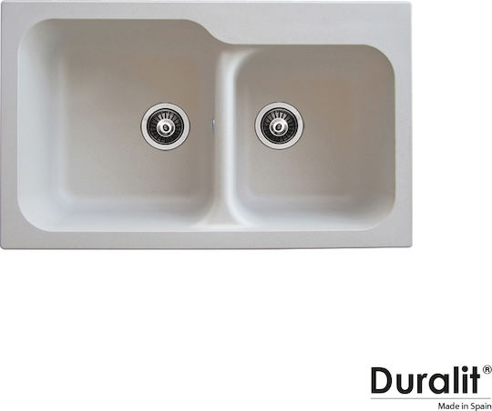 Duralit Drop-In Мивка от Синтетичен Гранит Ш83xД50см Бежов
