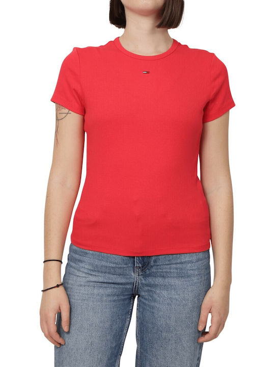Tommy Hilfiger Essential Γυναικείο T-shirt Κόκκινο