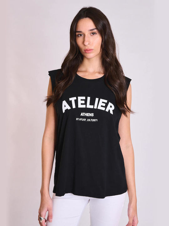 Collectiva Noir Women's Cotton Sleeveless Black...