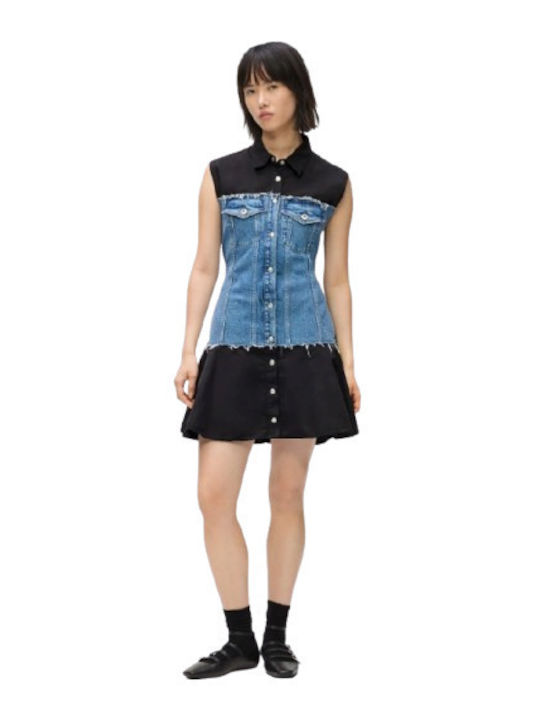 Karl Lagerfeld Summer Mini Shirt Dress Denim Bl...