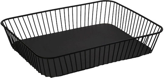 Espiel Set of Decorative Baskets Straw with Handles Black 32.5x26.5x6.5cm 2pcs