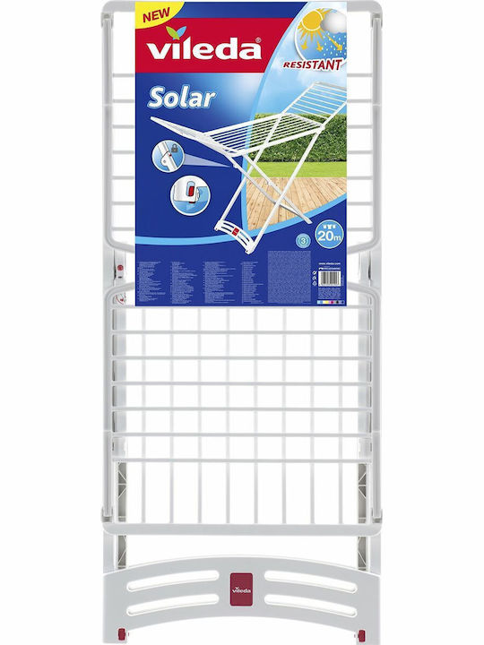 Vileda Solar Solar Πτυσσόμενη Απλώστρα Δαπέδου από Πλαστικό με Μήκος Απλώματος 20m