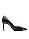 Leather Pointed Toe Stiletto Black High Heels