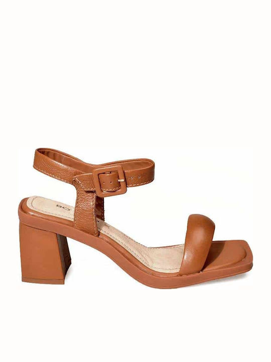 Bottero Leather Sandals Tabac Brown