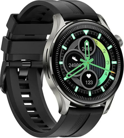 Awei H12 46mm Smartwatch με Παλμογράφο (Μαύρο)