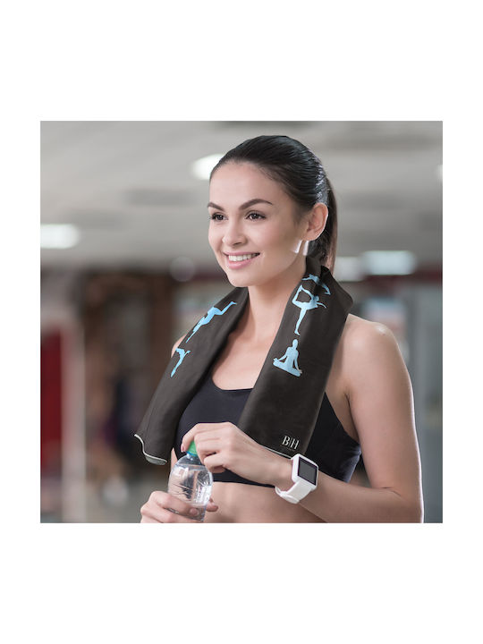 Beauty Home Fitnesshandtücher Yoga Gym mit Mikrofaser Schwarz 50x90cm