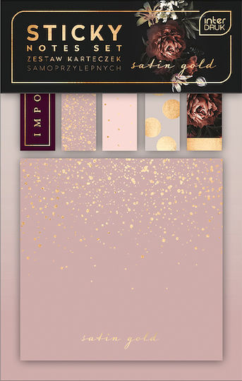 Set of Satin Gold Sticky Notes 24 Pieces