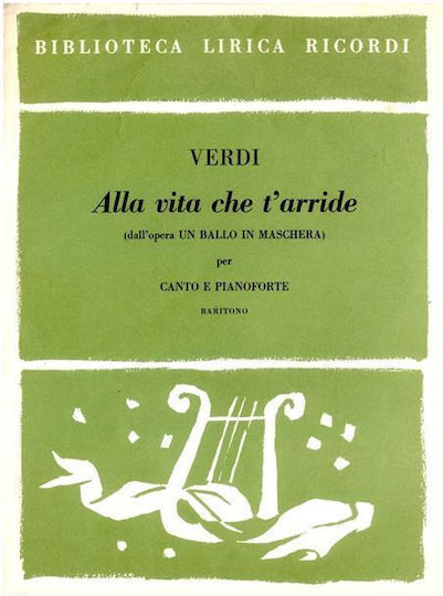 Giuseppe Verdi Un Ballo In Maschera Alla Vita Che T'arride Pianoforte & Baritone