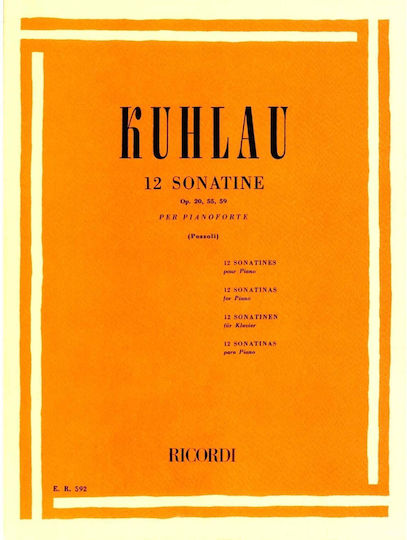 Friedrich Kuhlau 12 Sonatine Op 20 55 59 Per Pianoforte