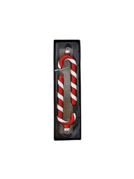 Red Glass Canes 4x12cm Set 2 6 Pieces