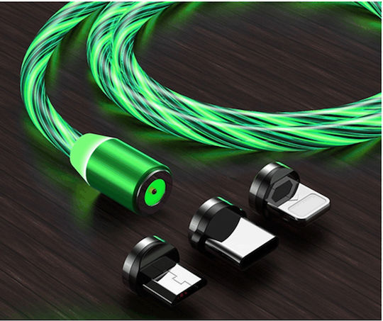 Vivid LED / Magnetic USB to Cable 2A Πράσινο