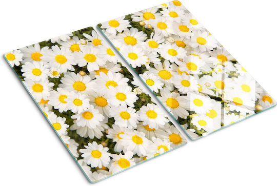 Glass Kitchen Board Tempered Glass Daisy Design 2x30x52 Cm