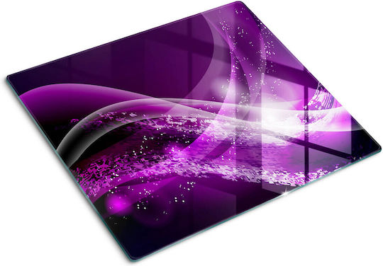 Protective Counter Cover Tempered Glass Abstract Wave 60x52 Cm