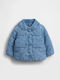Kids Quilted Short Jacket with Lining Light Wash