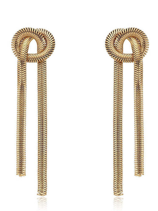 Asimi Body Piercing Single Earring made of Steel Gold Plated with Stones