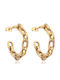 Asimi Body Piercing Earrings made of Steel Gold Plated with Stones
