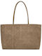 Suede Embossed Emblem Leder Damentasche Tote Handtasche Puro
