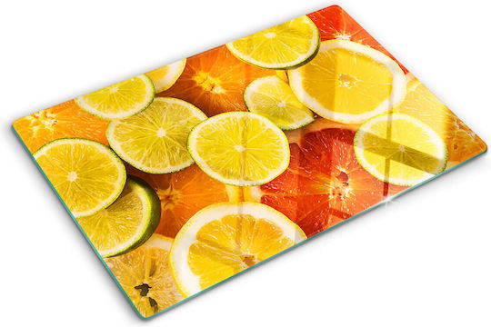 Glas Schneidebrett Schutzplatte Für Küchenarbeitsplatte Gebratenes Glas Orangen 80x52 cm