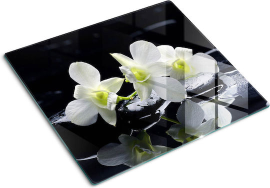 Multipurpose Glass Kitchen Board Tempered Glass Orchid 60x52 Cm