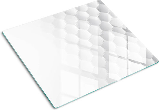 Dekorative Glas-Schneidefläche Küchenplatte Gebranntes Glas Sechsecke 60x52 cm