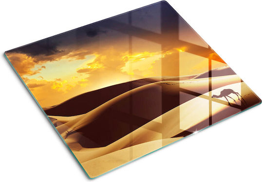 Glas Schneidebrett Küche Druck Gehärtetes Glas Sahara Kamel 60x52 cm