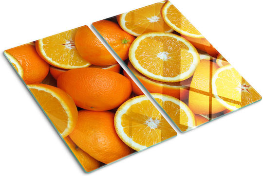 Glas Schneidebrett Küchen Hartes Glas Design Halbe Orangen 2x30x52 cm