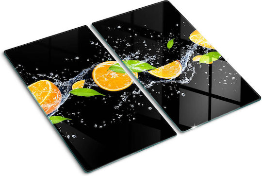Glas Schneidebretter Küchenarbeitsplatten Schutz Oberfläche Orange Wasser 2x30x52 cm