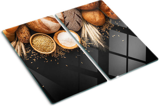 Glas Schneidebrett Küchen Schutz Arbeitsplatte Brot Weizen 2x30x52 cm Glas Schneidebrett Küchen Schutz Arbeitsplatte Brot Weizen 2x30x52 cm