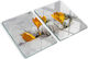 Schneidebrett Schutzfläche Hartes Glas Küchen Schneeflocken 2x40x52 cm