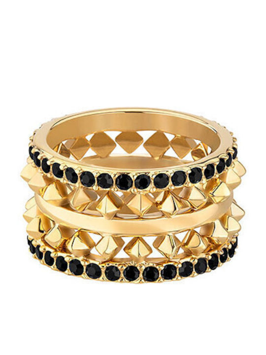 Police Ring made of Steel Gold Plated