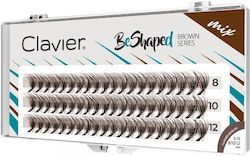 Clavier Beshaped Brown B Curl 10d Mixed Cluster Eyelashes 8 10 12mm