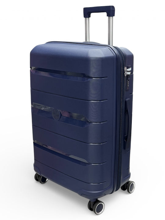 Olia Home Medium Travel Suitcase Blue with 4 Wheels
