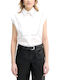 Sleeveless Women's Cotton Shirt White