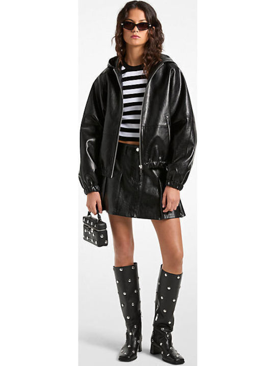 Women's Lifestyle Jacket for Winter with Hood Black