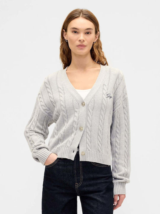 Μακριά Γυναικεία Ζακέτα με Κουμπιά Heather Grey