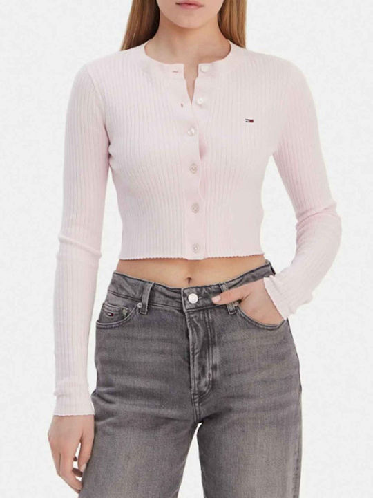 Tommy Hilfiger Jachetă de damă tricotată Light Pink